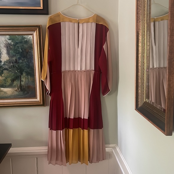 $468 BCBG RUNWAY S DRESS GOLD MAROON GWENNA IOWA STATE THANKSGIVING COLORS - Picture 7 of 7